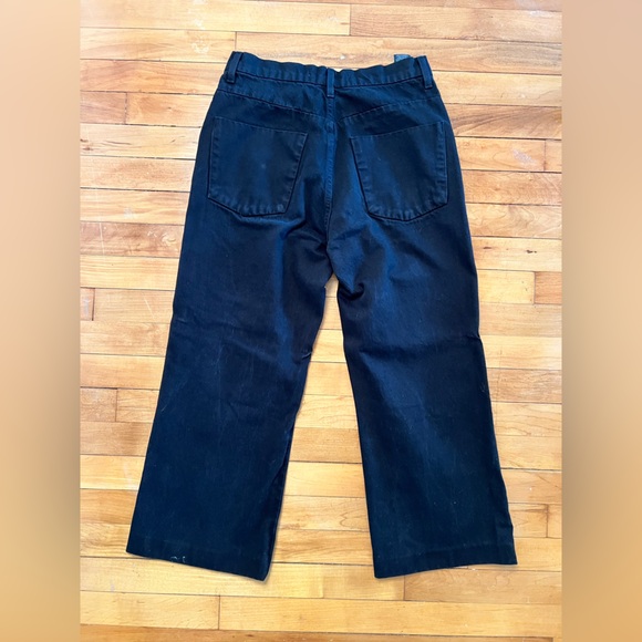 J Brand Joan Crop Wide Leg High Rise Trouser Jeans Black Size 28 - Picture 5 of 6